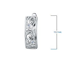 Серьги из серебра c бриллиантами