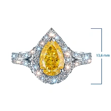 Кольцо из белого золота c бриллиантами