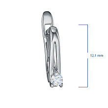 Серьги из серебра с бриллиантом выращенным
