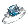 Кольцо из белого золота с и топазом