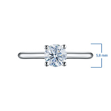 Помолвочное кольцо из белого золота с бриллиантом