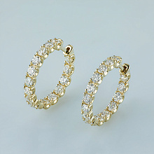 Серьги из желтого золота c бриллиантами