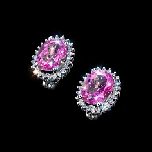 Серьги из белого золота с топазами и бриллиантами