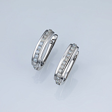 Серьги из серебра c бриллиантами