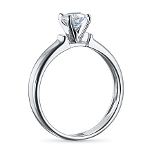 Классическое кольцо из белого золота с бриллиантом