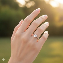 Классическое кольцо из серебра с бриллиантом