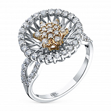 Кольцо из комбинированного золота (изготовление) с бриллиантами