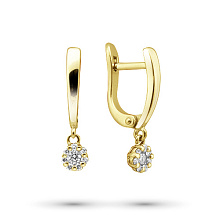 Серьги из желтого золота с бриллиантами