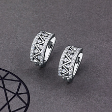 Серьги из белого золота с бриллиантами (изготовление)