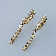 Серьги из желтого золота c бриллиантами