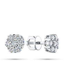 Пусеты из белого золота c бриллиантами