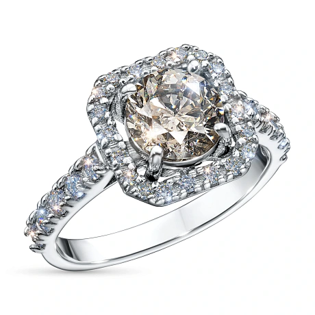 Кольцо из белого золота с бриллиантами