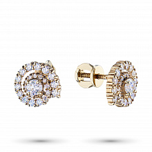 Пусеты из желтого золота с бриллиантами (изготовление)