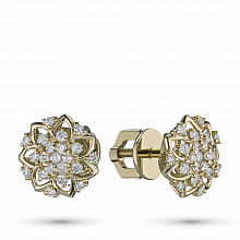 Пусеты из желтого золота с бриллиантами (изготовление)