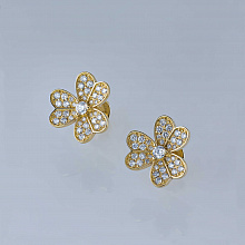 Пусеты из желтого золота с бриллиантами (изготовление)