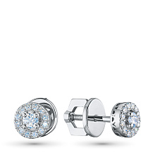 Пусеты из серебра c бриллиантами