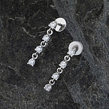 Пусеты из белого золота с бриллиантами (изготовление)