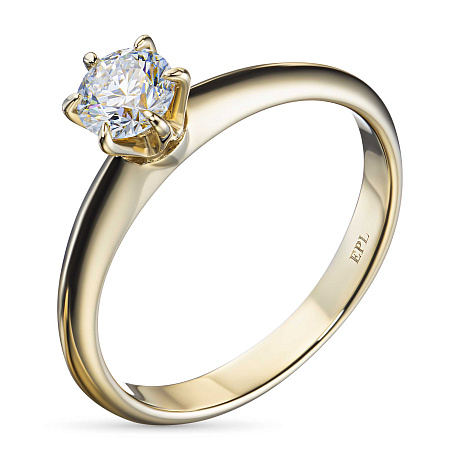 Классическое кольцо из желтого золота