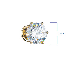 Пусеты из желтого золота (изготовление) с бриллиантом