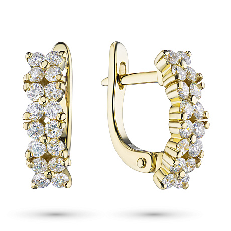 Серьги из желтого золота с бриллиантами