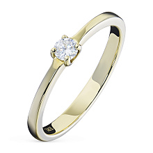 Помолвочное кольцо из желтого золота с бриллиантом