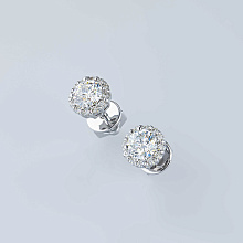 Пусеты из белого золота (изготовление) с бриллиантами