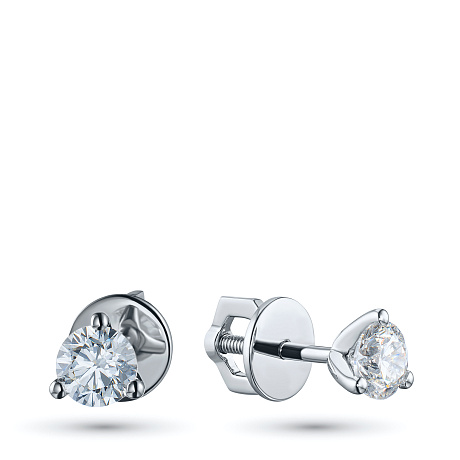 Пусеты из белого золота