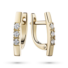 Серьги из желтого золота с бриллиантами