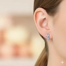 Серьги из белого золота c бриллиантами