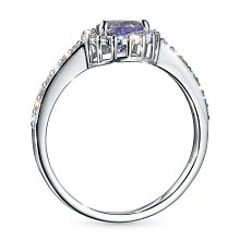 Кольцо из белого золота с танзанитом и бриллиантами