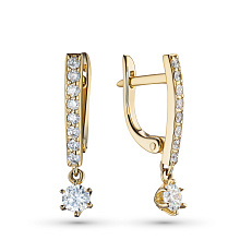 Серьги из желтого золота (изготовление) с бриллиантом