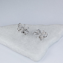 Пусеты из белого золота с бриллиантами (изготовление)