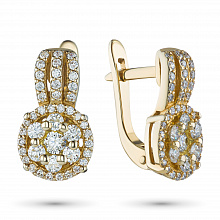 Серьги из желтого золота с бриллиантами (изготовление)