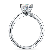 Классическое кольцо из серебра с бриллиантом