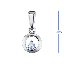 Классическая подвеска из серебра с бриллиантом