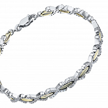 Браслет из комбинированного золота с бриллиантами (изготовление)