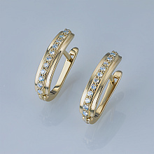 Серьги из желтого золота c бриллиантами