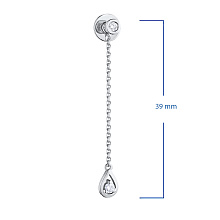 Пусеты из белого золота с бриллиантами