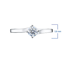 Классическое кольцо из белого золота с бриллиантом