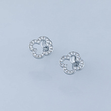 Пусеты из белого золота c бриллиантами выращенными