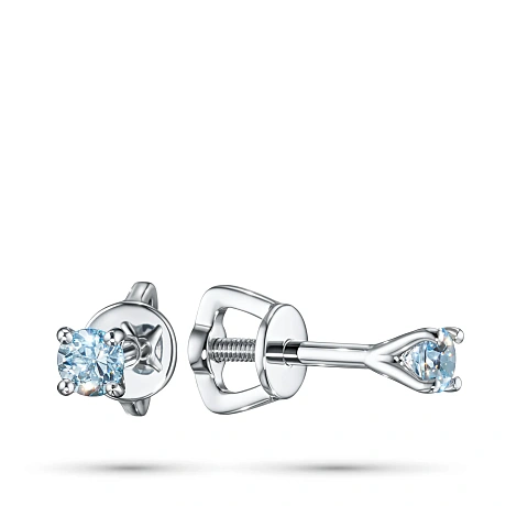 Пусеты из серебра с топазами