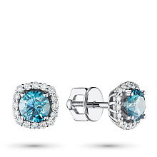 Пусеты из белого золота (изготовление) с бриллиантами