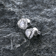 Пусеты из белого золота с бриллиантами (изготовление)