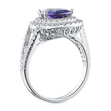 Кольцо из белого золота с топазом и бриллиантами (изготовление)