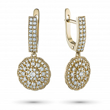 Серьги из желтого золота с бриллиантами (изготовление)