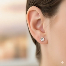 Пусеты из желтого золота c бриллиантами