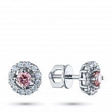 Пусеты из белого золота (изготовление) с бриллиантами