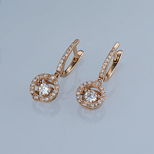 Серьги из красного золота с бриллиантами (изготовление)