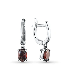 Серьги из серебра с гранатами