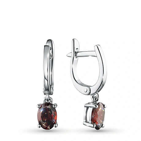 Серьги из серебра с гранатами